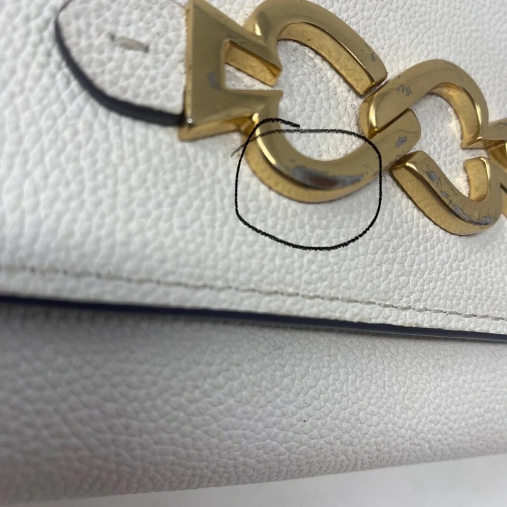 Kate Spade Toujours Chain Clutch Cross Body Bag White Excellent Used Condition